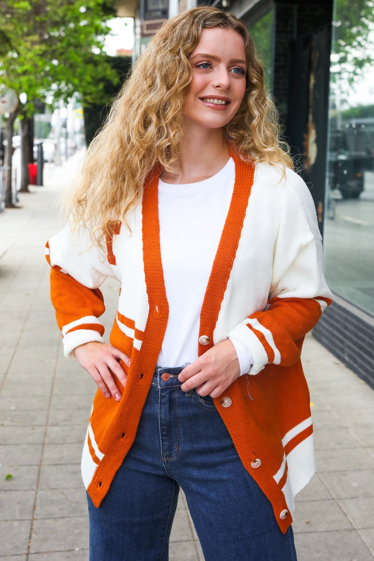 Game Day Burnt Orange "T" Embroidered Cardigan