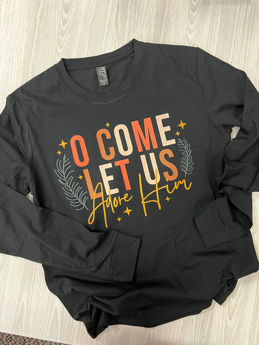 O Come Let us Adore Him LS Graphic Tee