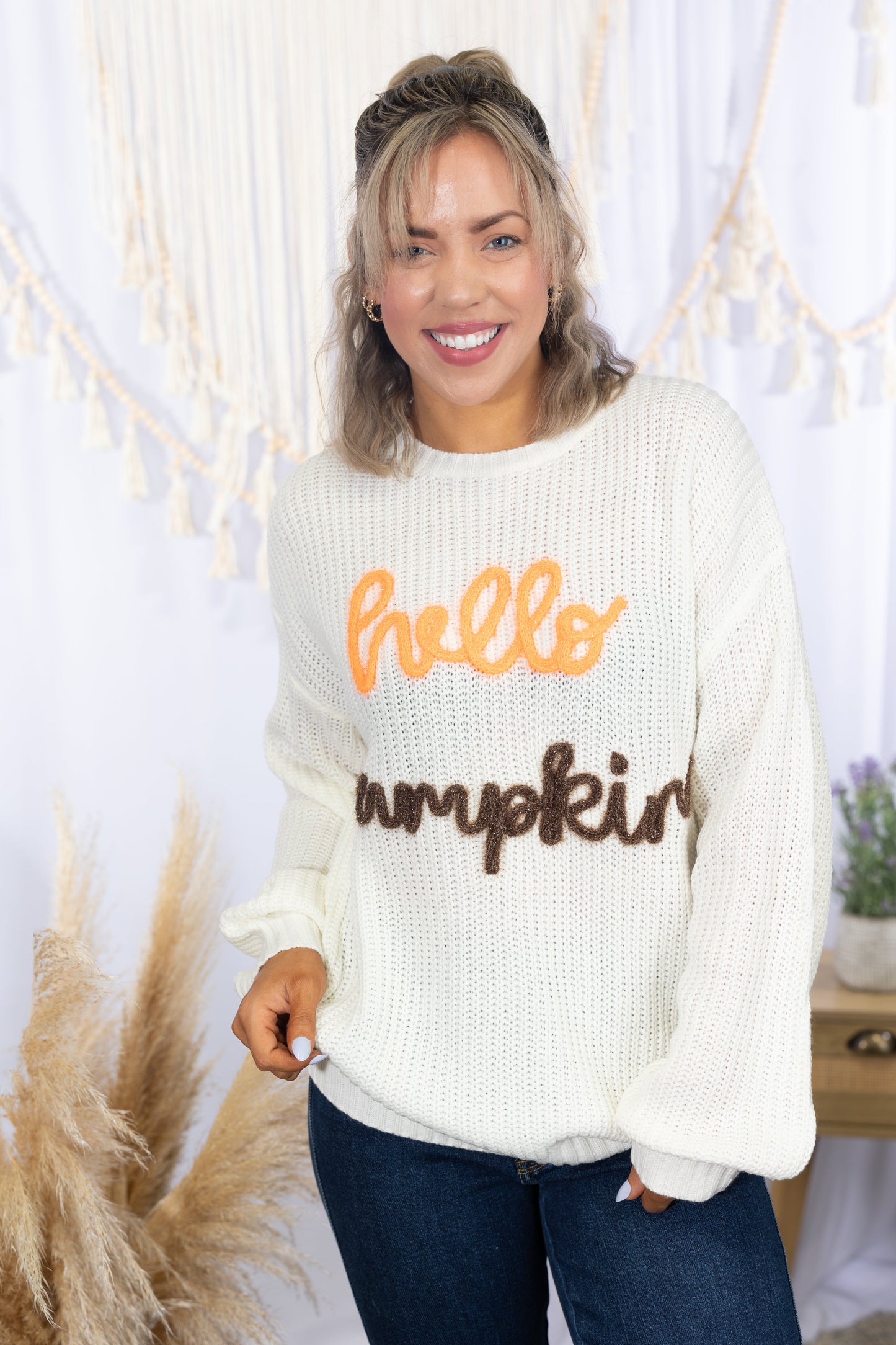 Hello Pumpkin Chunky Sweater