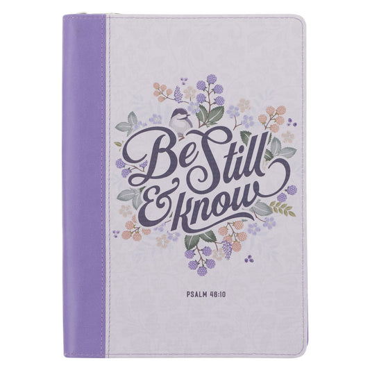Be Still Purple Pasture Faux Leather Journal