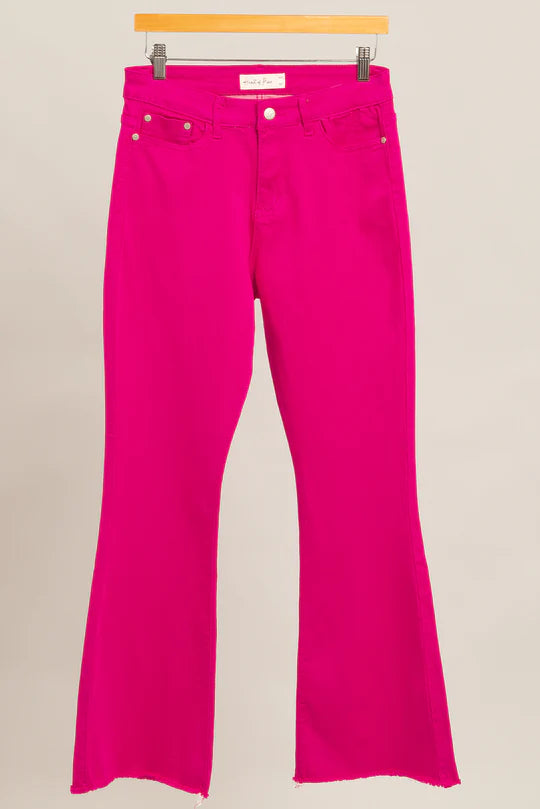 Sateen Stretchy Flare Pants