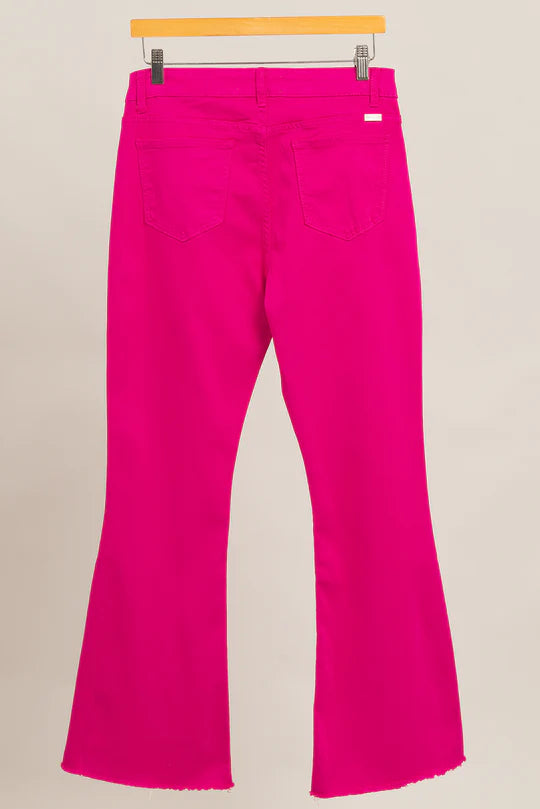Sateen Stretchy Flare Pants