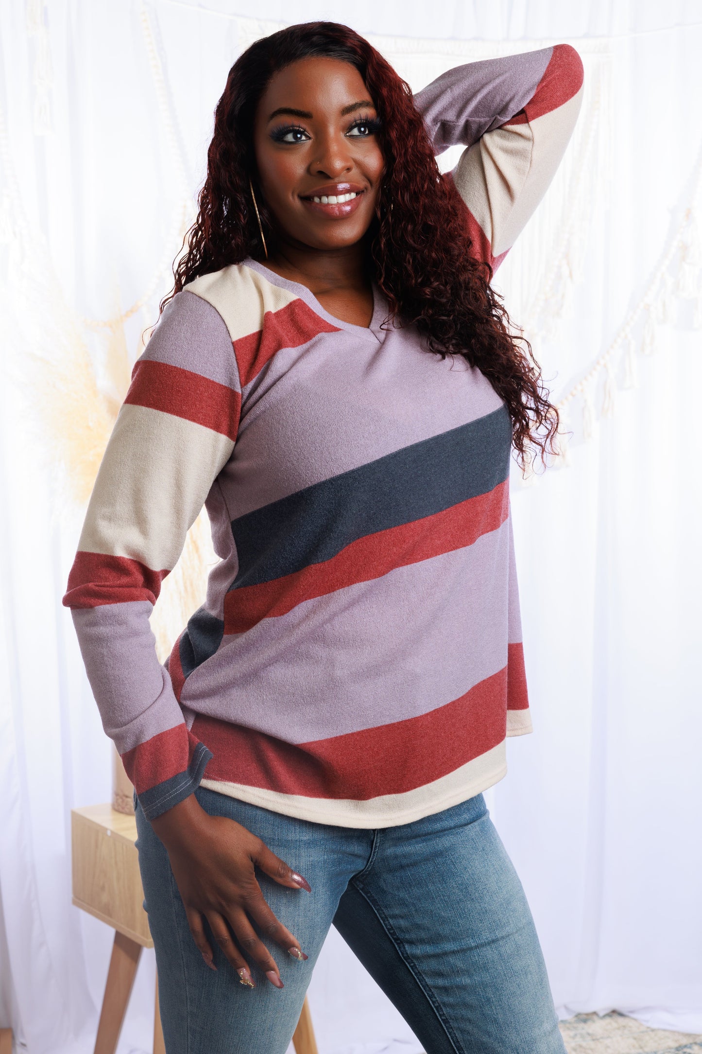 Sweetest Striped Hacci Pullover