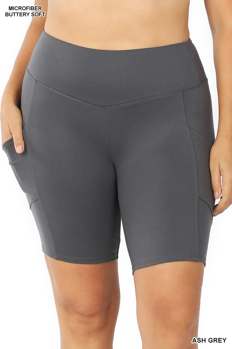 Microfiber Athletic Shorts with Side Pockets
