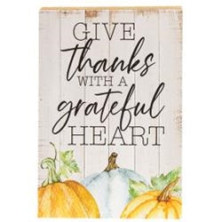 Give Thanks Wood Block