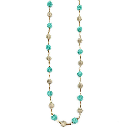 Sachi Turquoise Waters Necklace - Long Length, Small Orbs