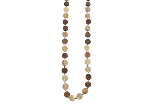 Omala Autumn Neutrals Collection Necklace - Long Round Beads